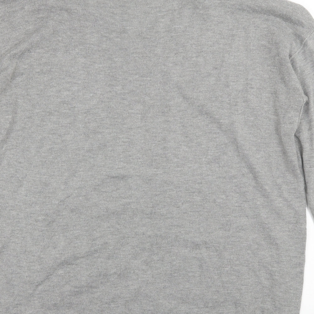 Walis Womens Grey Round Neck  Acrylic Pullover Jumper Size M
