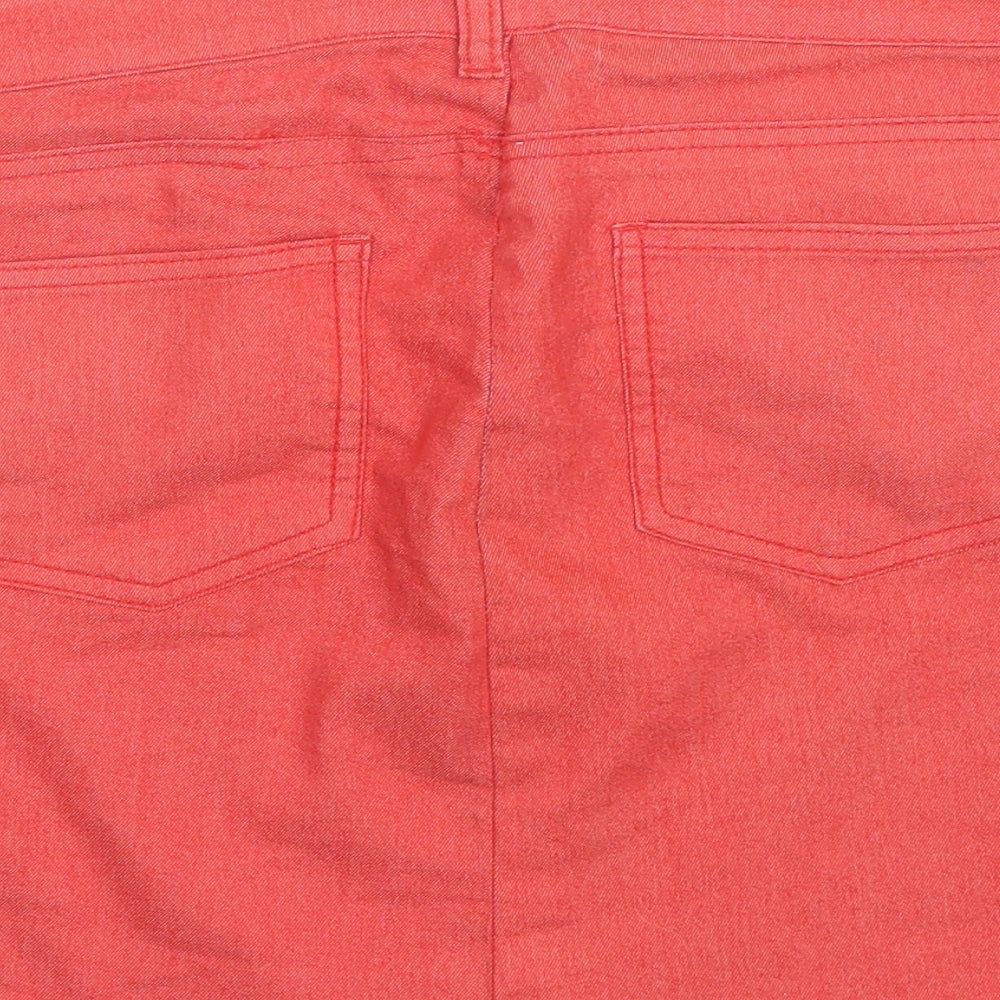 Denim Co Womens Red  Cotton Mini Skirt Size 10