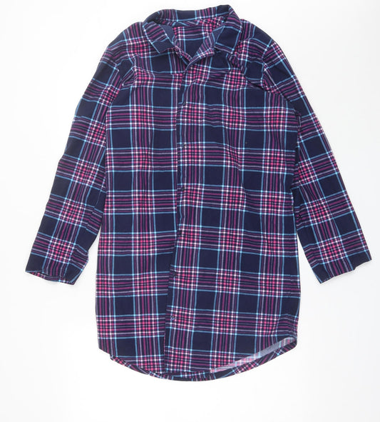 George Womens Blue Plaid Polyester Top Pyjama Top Size 12