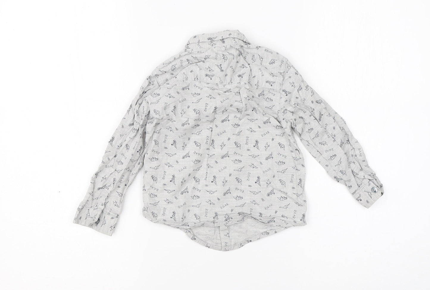 F&F Boys Grey  Cotton Basic Button-Up Size 2-3 Years Collared Button