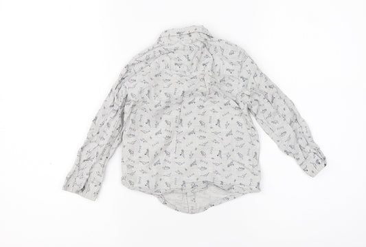 F&F Boys Grey  Cotton Basic Button-Up Size 2-3 Years Collared Button