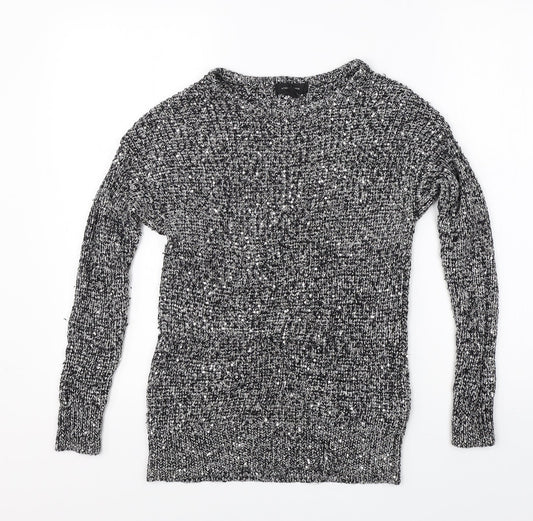 Atmoshpere Womens Grey Round Neck  Polyester Pullover Jumper Size 10