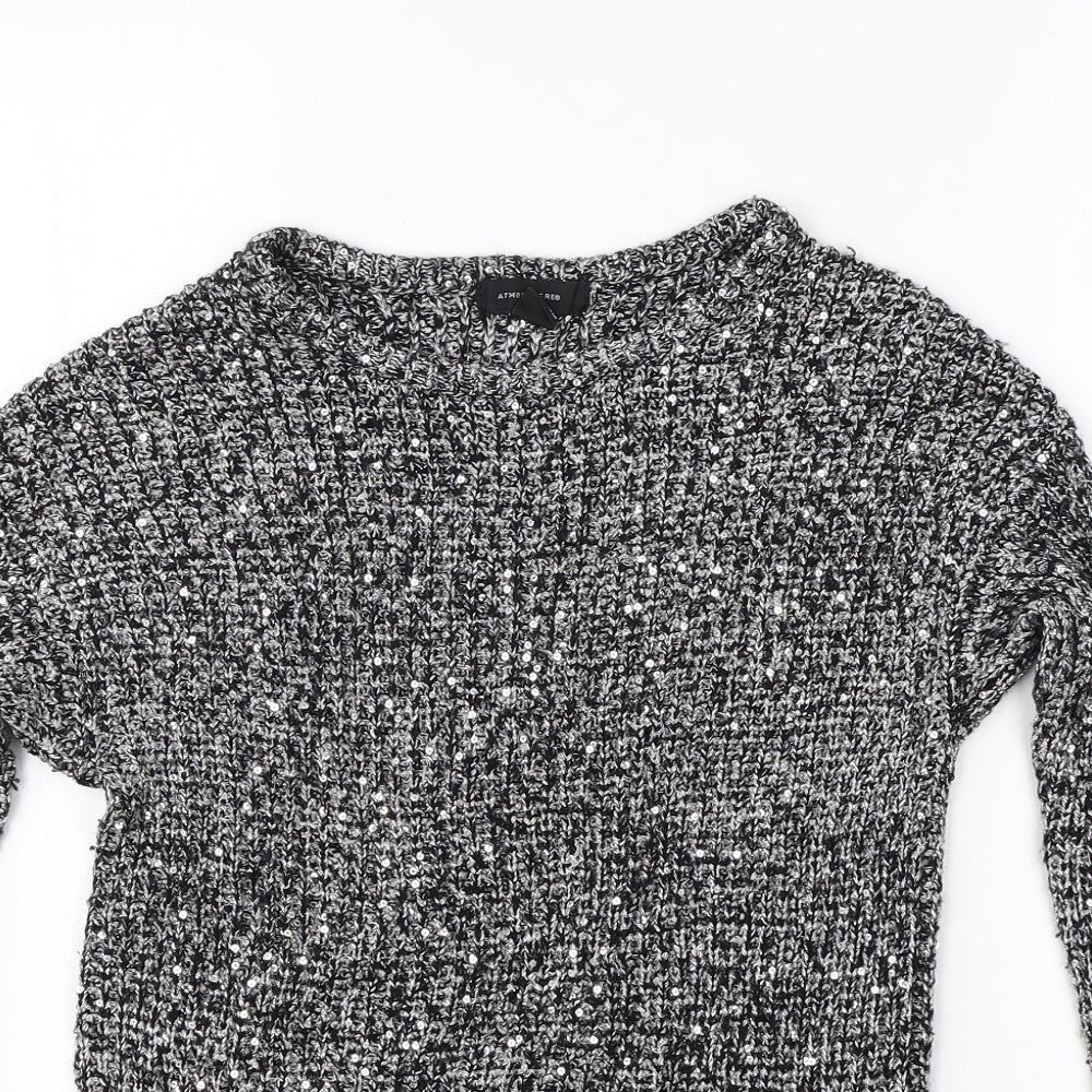 Atmoshpere Womens Grey Round Neck  Polyester Pullover Jumper Size 10