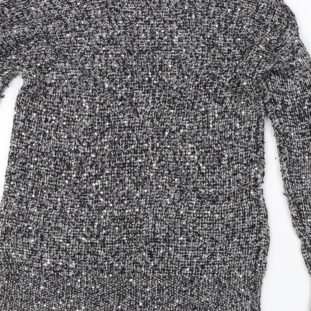 Atmoshpere Womens Grey Round Neck  Polyester Pullover Jumper Size 10