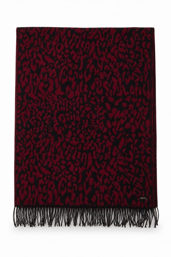Primark Womens Red Animal Print Acrylic  Shawl/Wrap