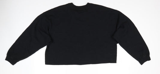 River Island Womens Black   Pullover Sweatshirt Size L   - Feel Good Cropped
