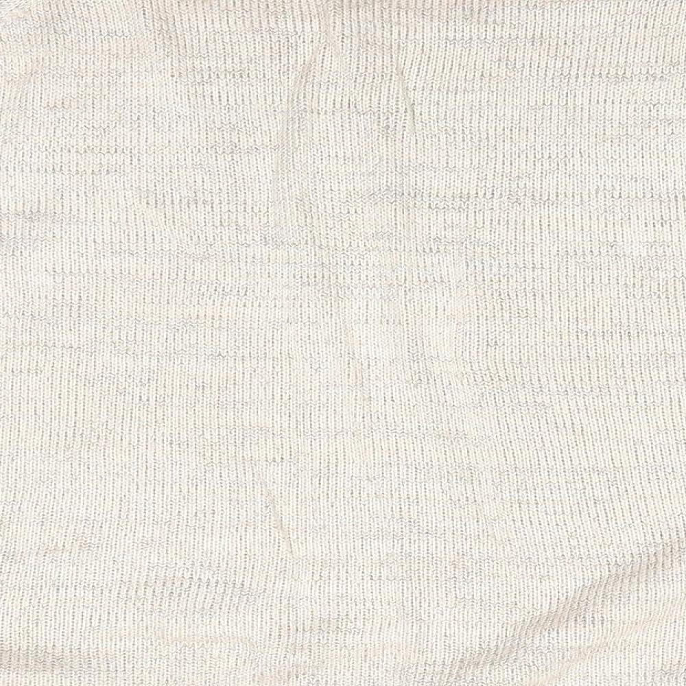 River Island Womens Beige Square Neck  Viscose Pullover Jumper Size S   - Subtle shimmer effect