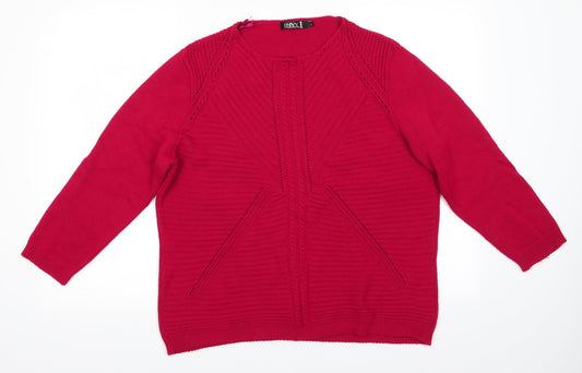 Envy I Womens Red Round Neck   Pullover Jumper Size L