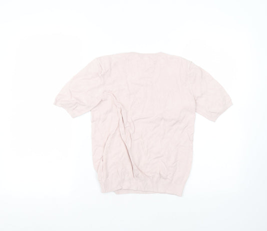 H&M Womens Pink  Viscose Basic T-Shirt Size XS Round Neck