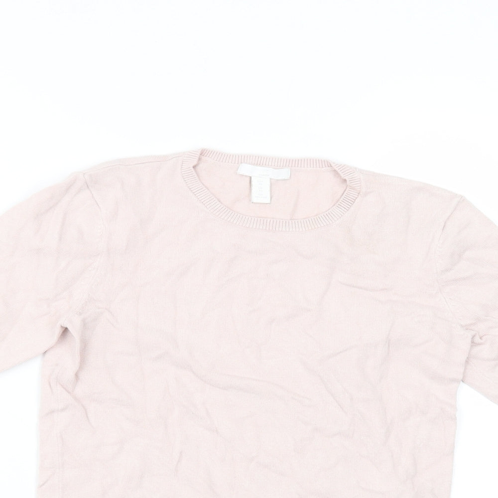 H&M Womens Pink  Viscose Basic T-Shirt Size XS Round Neck
