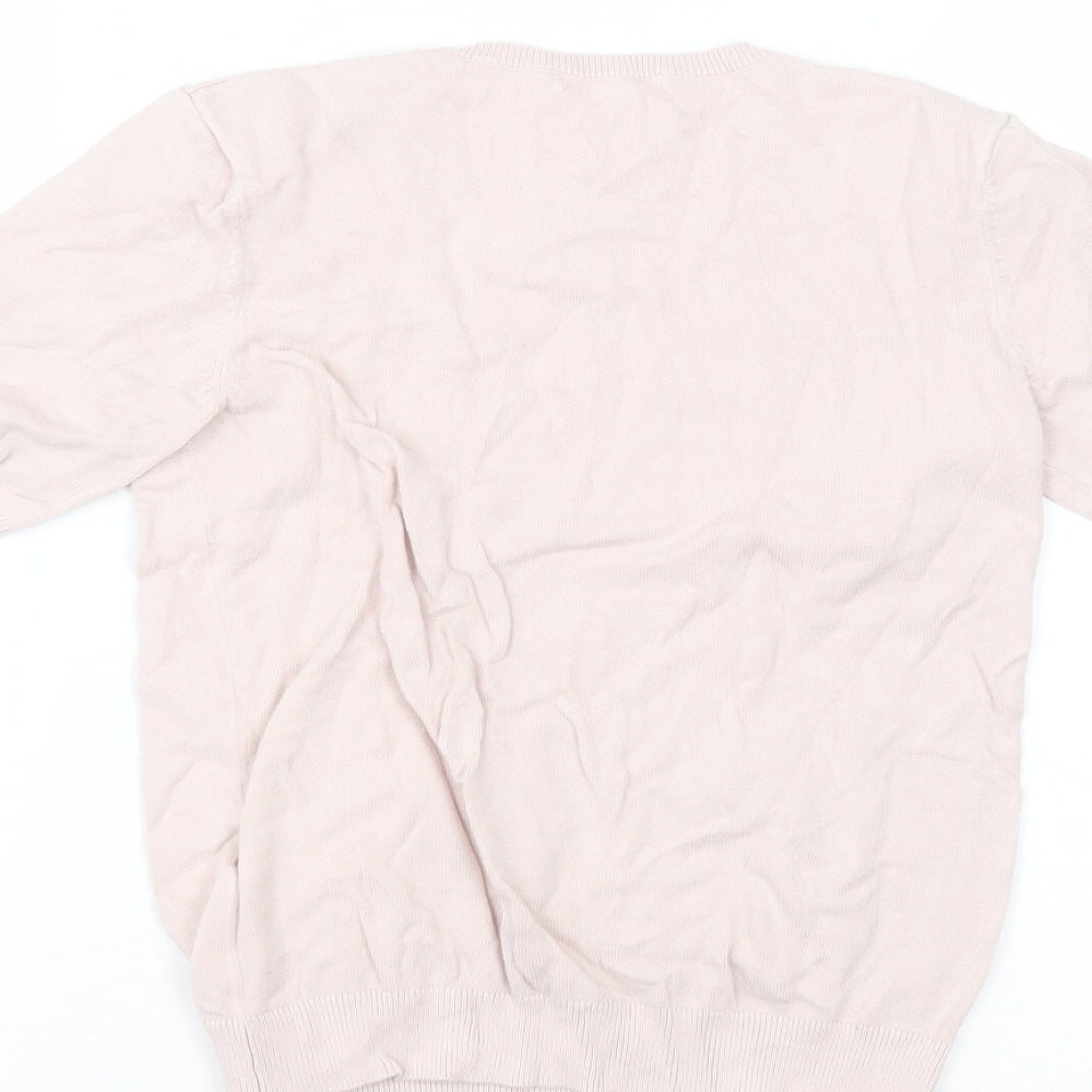 H&M Womens Pink  Viscose Basic T-Shirt Size XS Round Neck
