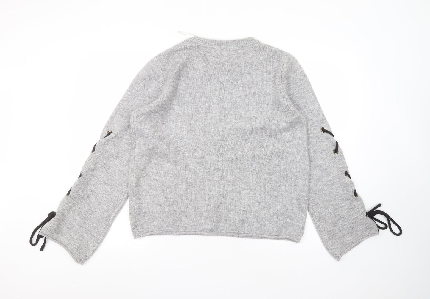 Matalan Womens Grey Round Neck  Acrylic Pullover Jumper Size M