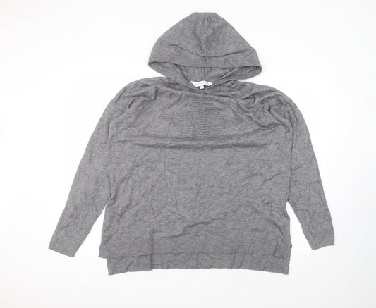 Amara Reya Womens Grey  Viscose Pullover Hoodie Size M