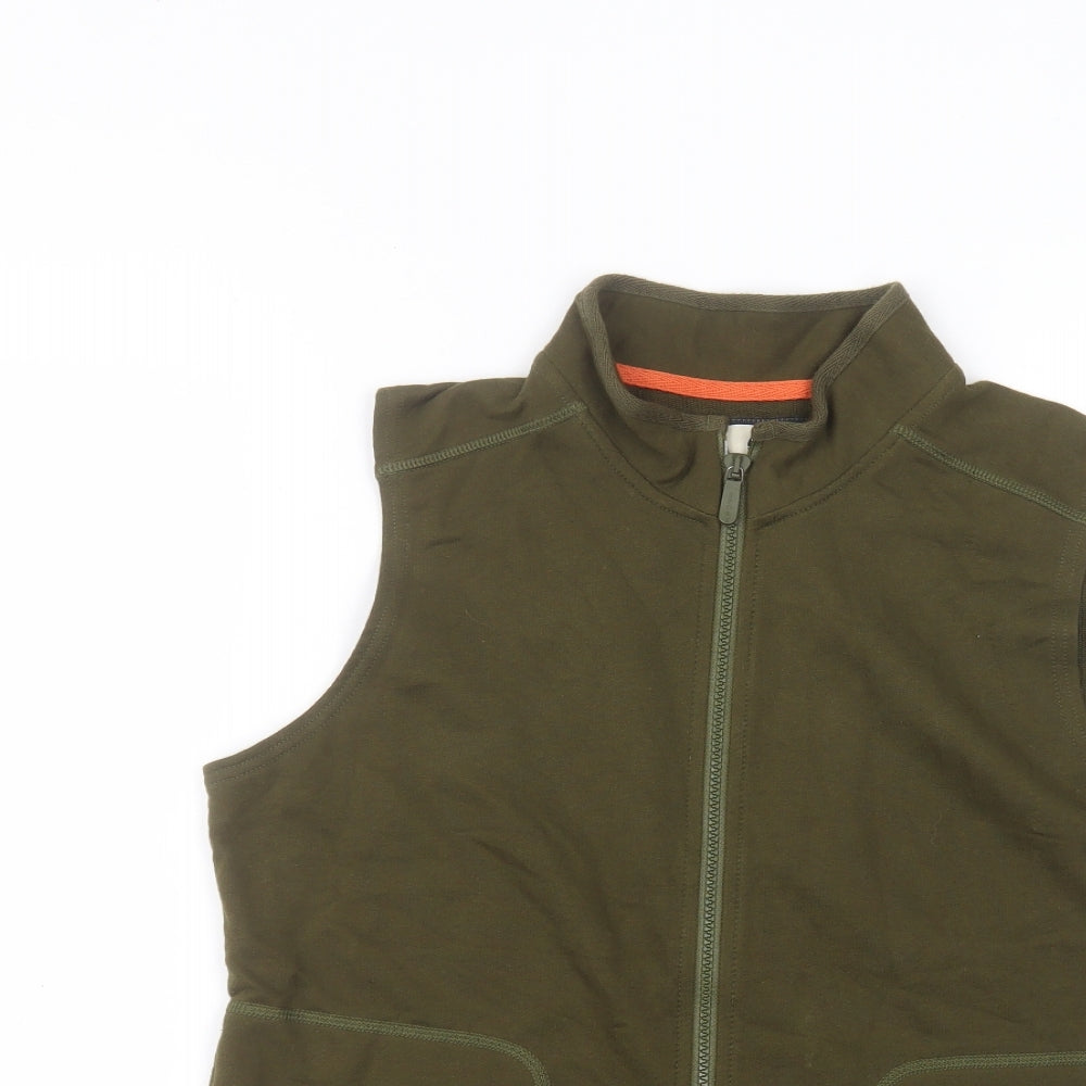 BHS Womens Green Round Neck  Cotton Full Zip Jumper Size 14