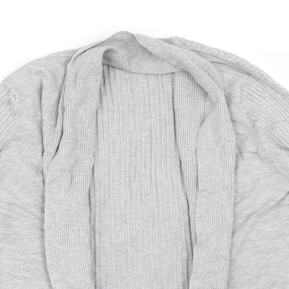 M&Co Womens Grey  Striped Viscose Cardigan Jumper Size 14