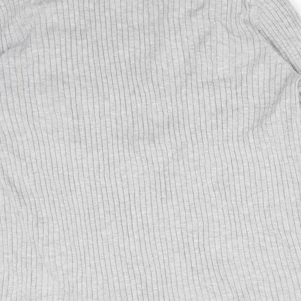 M&Co Womens Grey  Striped Viscose Cardigan Jumper Size 14