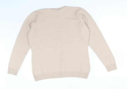 ISLE Womens Beige  Acrylic Pullover Sweatshirt Size L