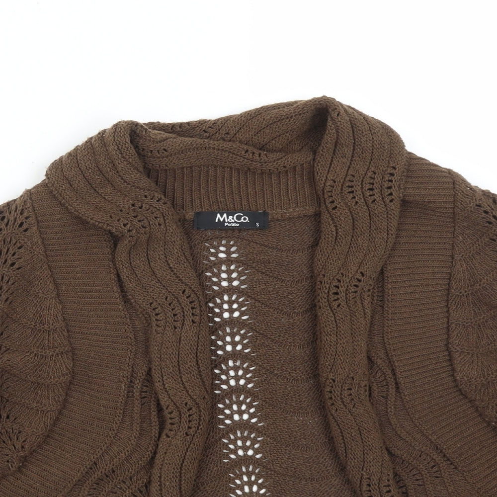 M&Co Womens Brown  Geometric Cotton Pullover Jumper Size S