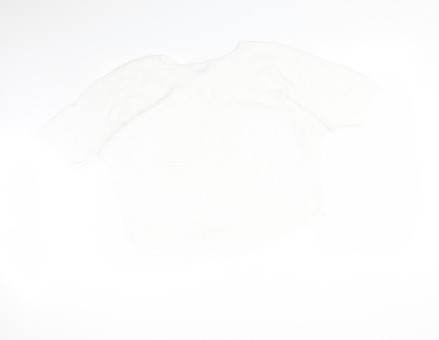 Amanti Womens White   Basic T-Shirt Size L Round Neck