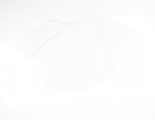 Amanti Womens White   Basic T-Shirt Size L Round Neck
