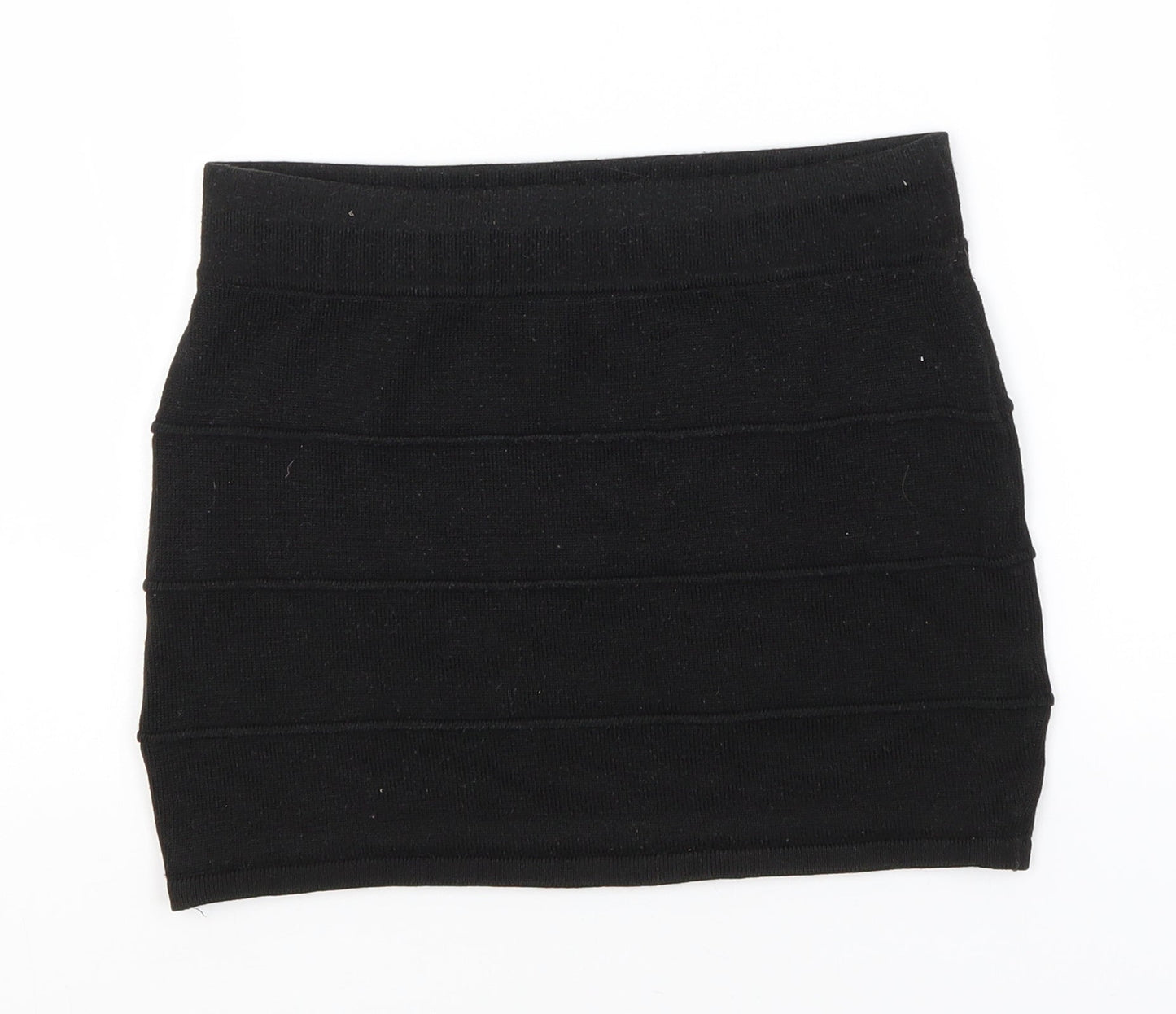 Chico's Womens Black Striped Acrylic Straight & Pencil Skirt Size S