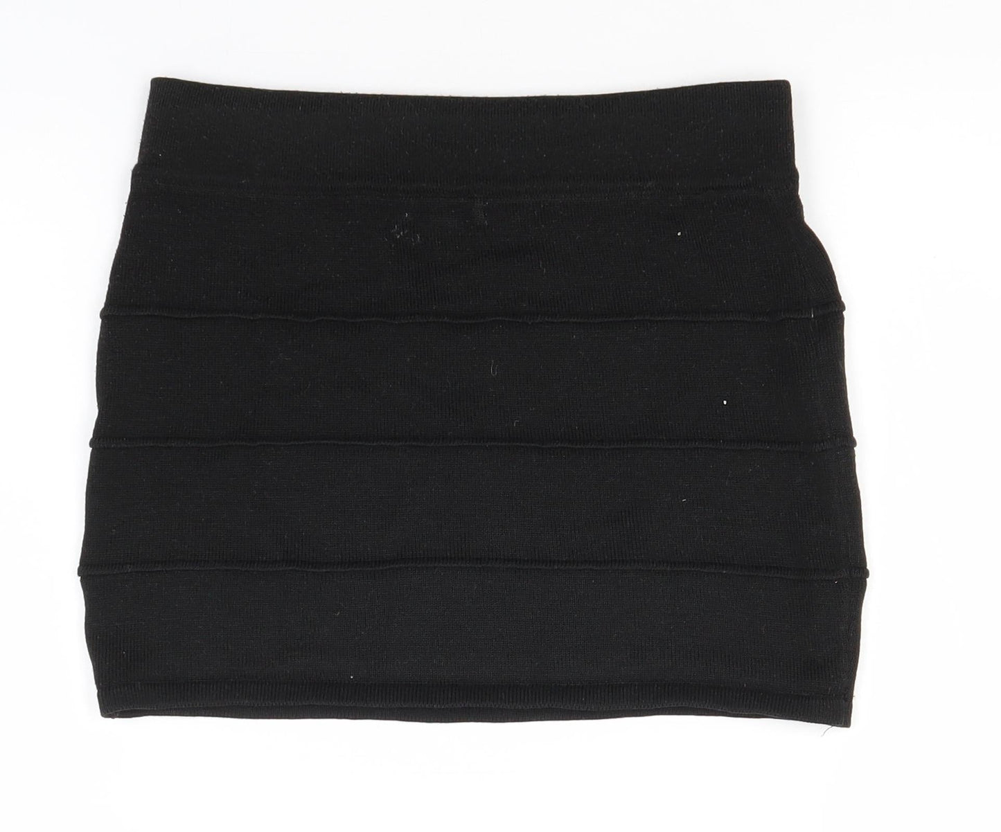 Chico's Womens Black Striped Acrylic Straight & Pencil Skirt Size S