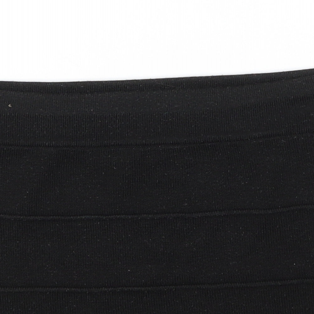 Chico's Womens Black Striped Acrylic Straight & Pencil Skirt Size S