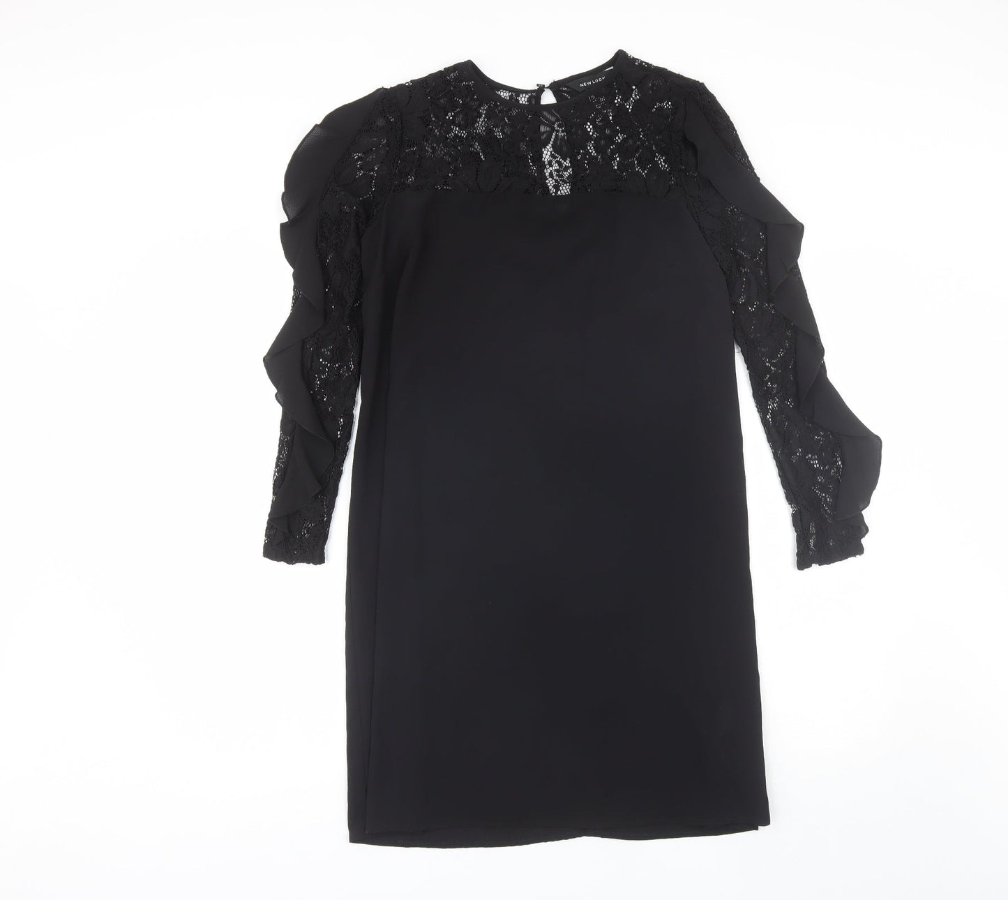 New Look Womens Black  Polyester Shift  Size 6  Round Neck