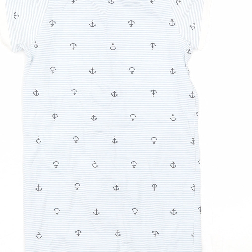 H&M Baby Blue Striped Cotton Babygrow One-Piece Size 18-24 Months   - Anchor