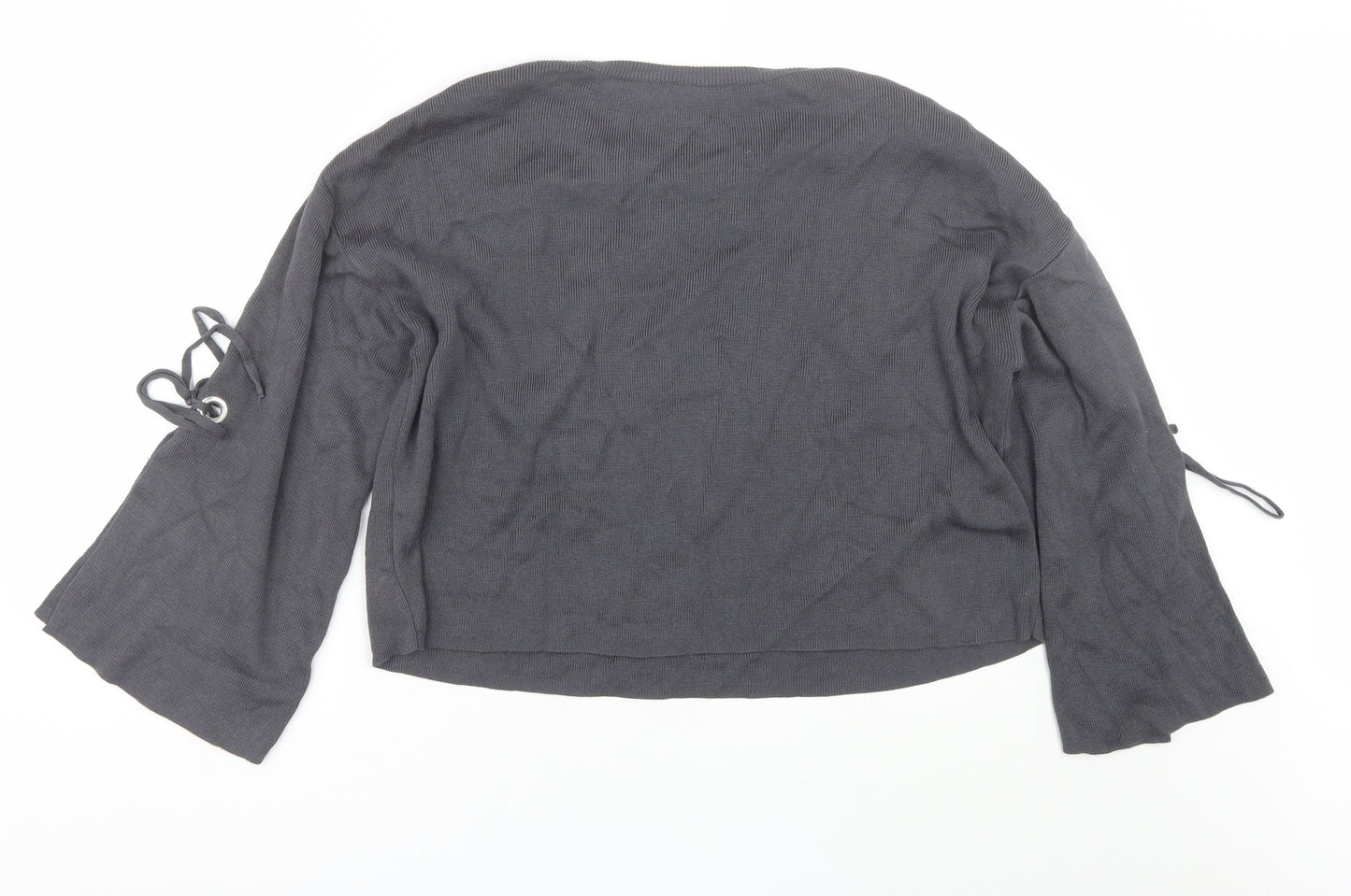 New Look Womens Grey Round Neck  Acrylic Pullover Jumper Size 8