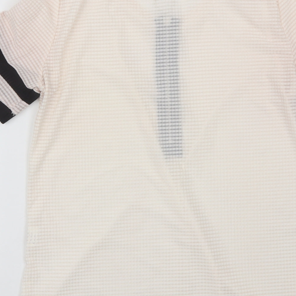 MissLook Womens Pink  Cotton Blend Basic Blouse Size S V-Neck
