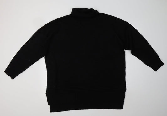 JD Williams Womens Black Roll Neck  Acrylic Pullover Jumper Size XL