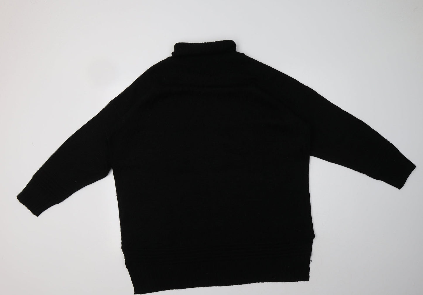 JD Williams Womens Black Roll Neck  Acrylic Pullover Jumper Size XL