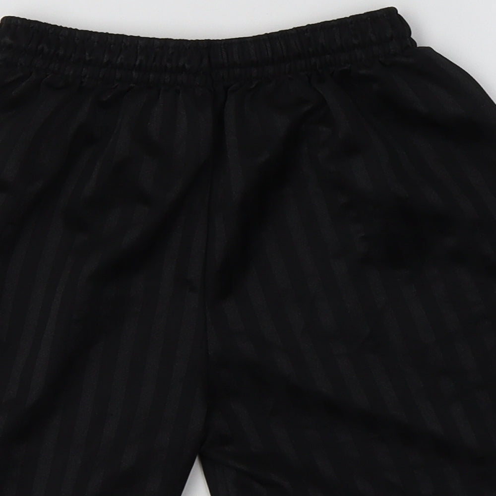 Preworn Boys Black Striped Polyester Sweat Shorts Size 9-10 Years  Regular