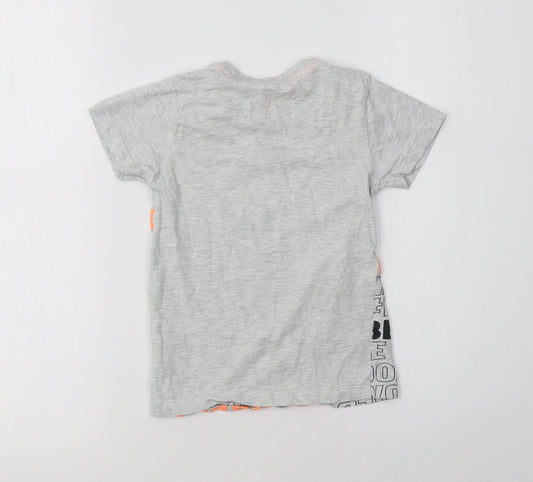 Matalan Boys Grey  Cotton Basic T-Shirt Size 5 Years Crew Neck