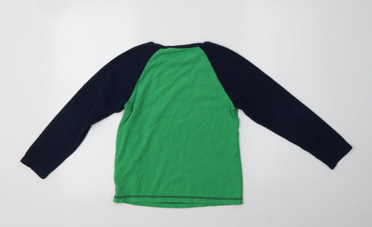 Studio Boys Green Colourblock Polyester Henley Sweatshirt Size 8-9 Years