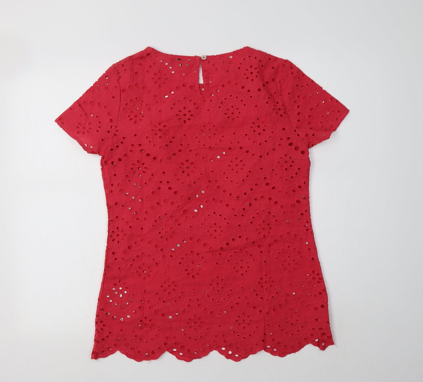 Hayton Womens Pink  Cotton Basic Blouse Size 10 Crew Neck