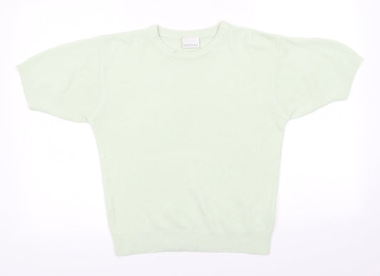 Essentials Womens Green Round Neck  Acrylic Pullover Jumper Size 10   - Pale green