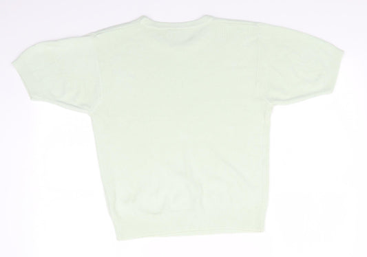 Essentials Womens Green Round Neck  Acrylic Pullover Jumper Size 10   - Pale green