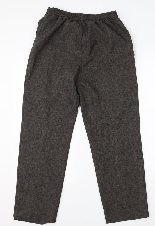 M&S Womens Grey  Polyester Dress Pants Trousers Size 12 L27 in Regular
