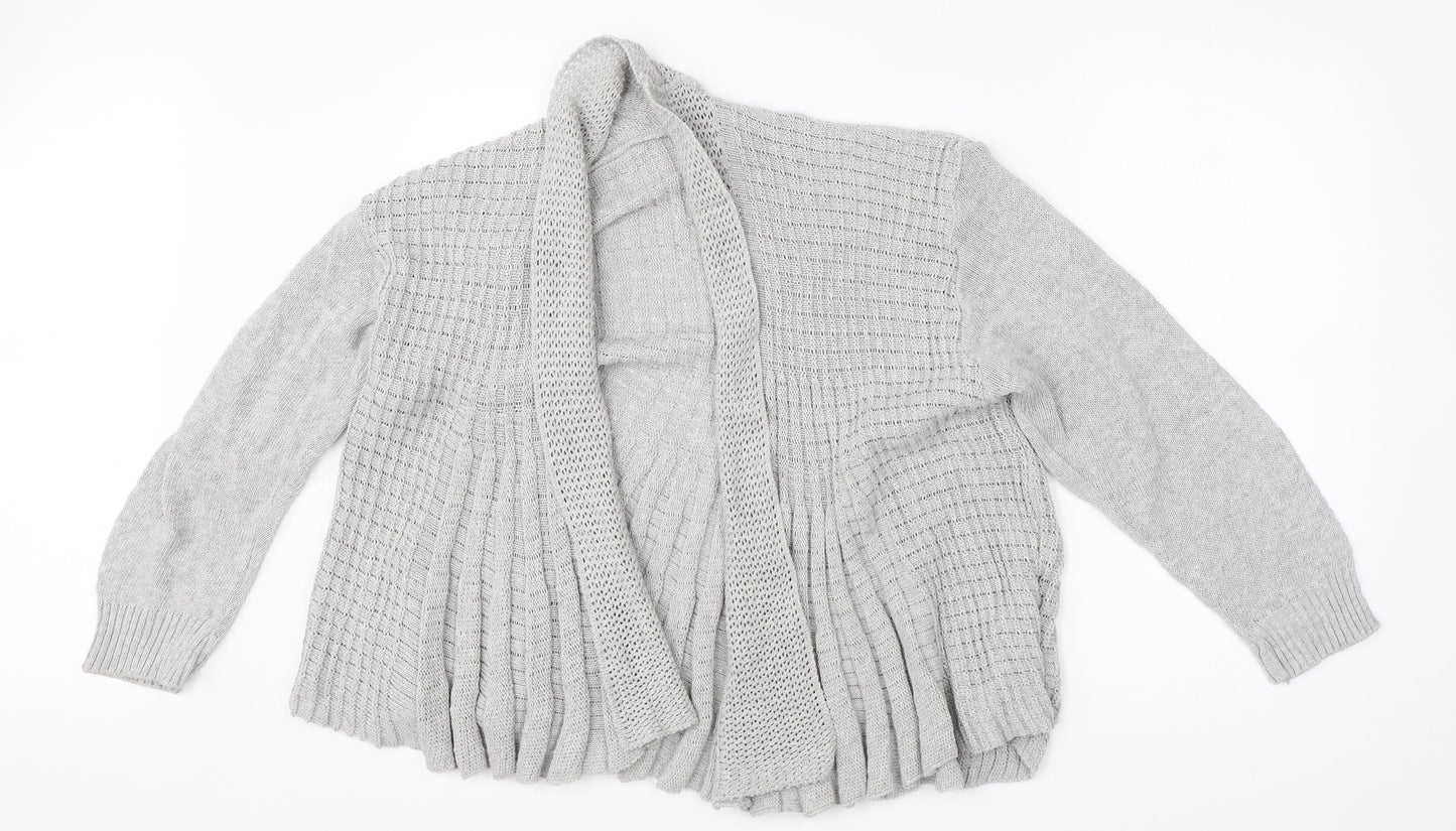 Remel Womens Grey Round Neck  Cotton Cardigan Jumper Size XL