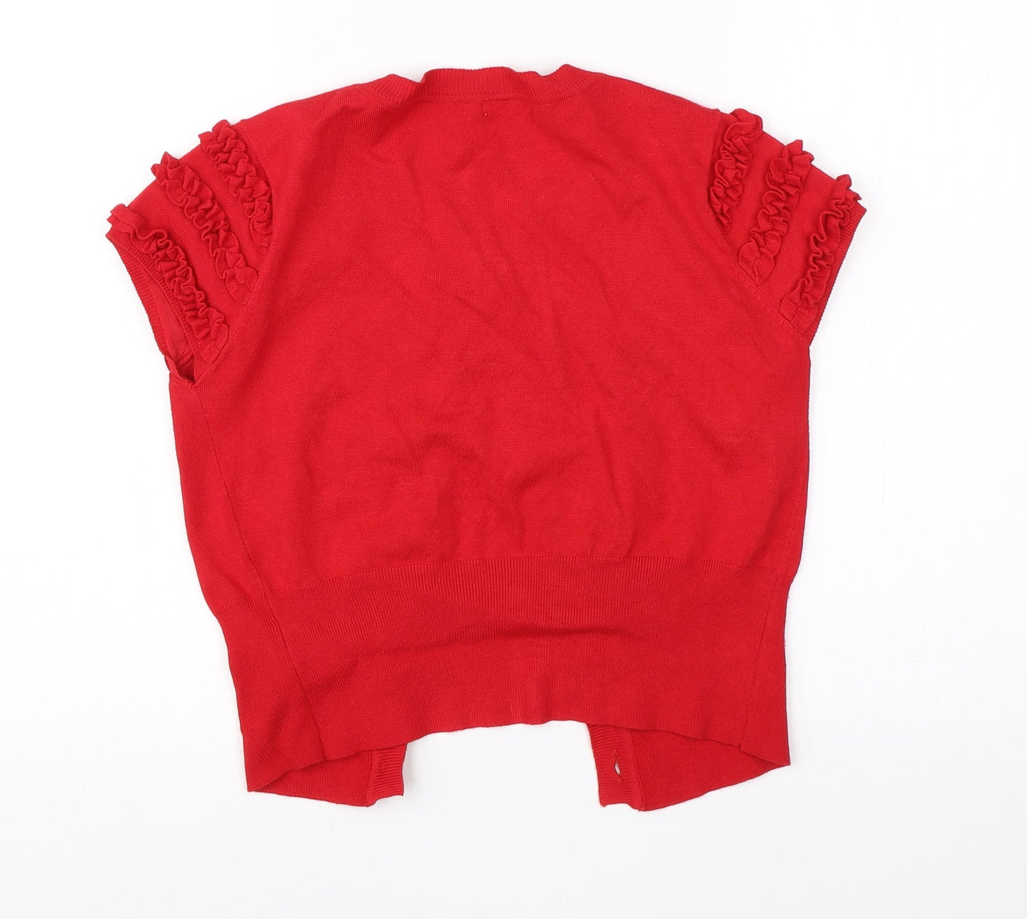 NEXT Womens Red Round Neck  Viscose Cardigan Jumper Size 12