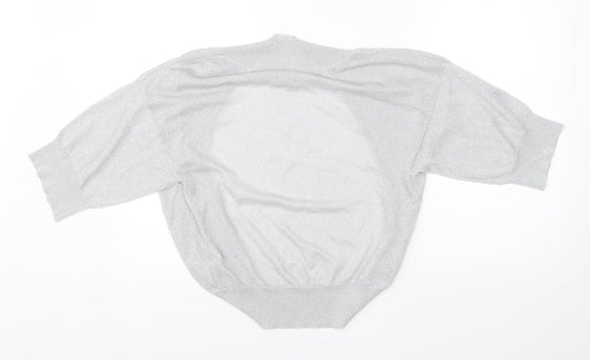 Monsoon Womens Grey  Viscose Basic Blouse Size 8 Round Neck