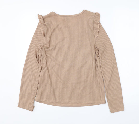 New Look Womens Brown Round Neck  Viscose Pullover Jumper Size 10