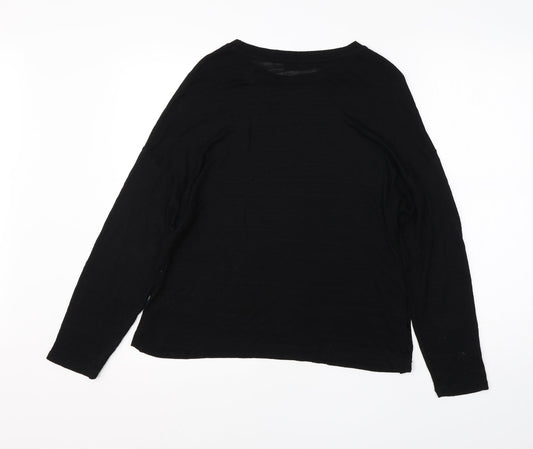 Stradivarius Womens Black Round Neck  Viscose Pullover Jumper Size S