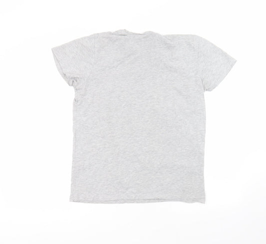 Cedar Wood State Womens Grey  Cotton Basic T-Shirt Size M Round Neck