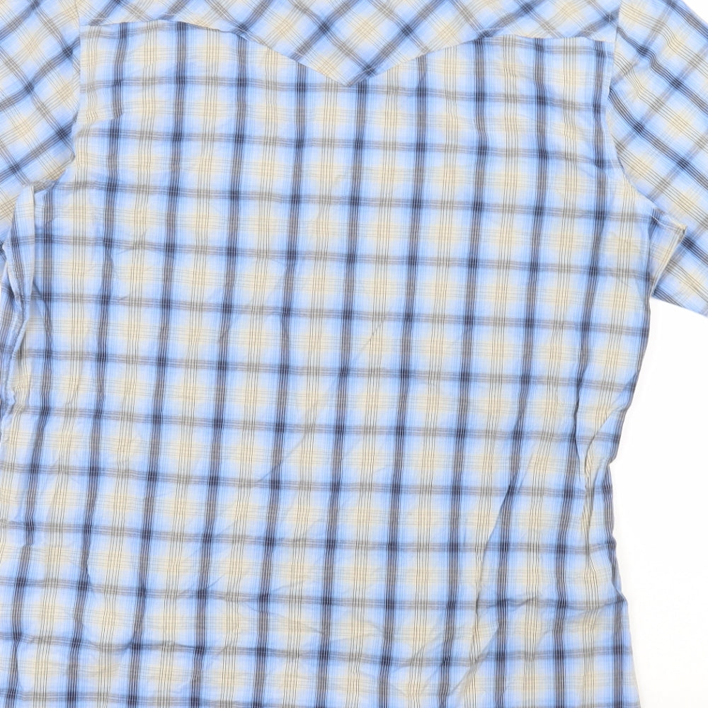 Cherokee Womens Blue  Cotton Basic Button-Up Size L Collared