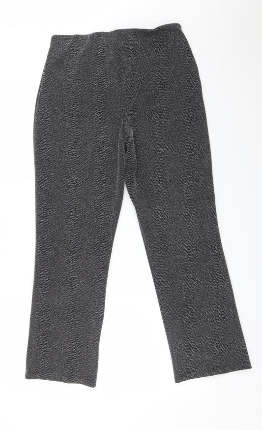 Preworn Womens Multicoloured Striped Polyester Trousers  Size 10 L29 in Regular