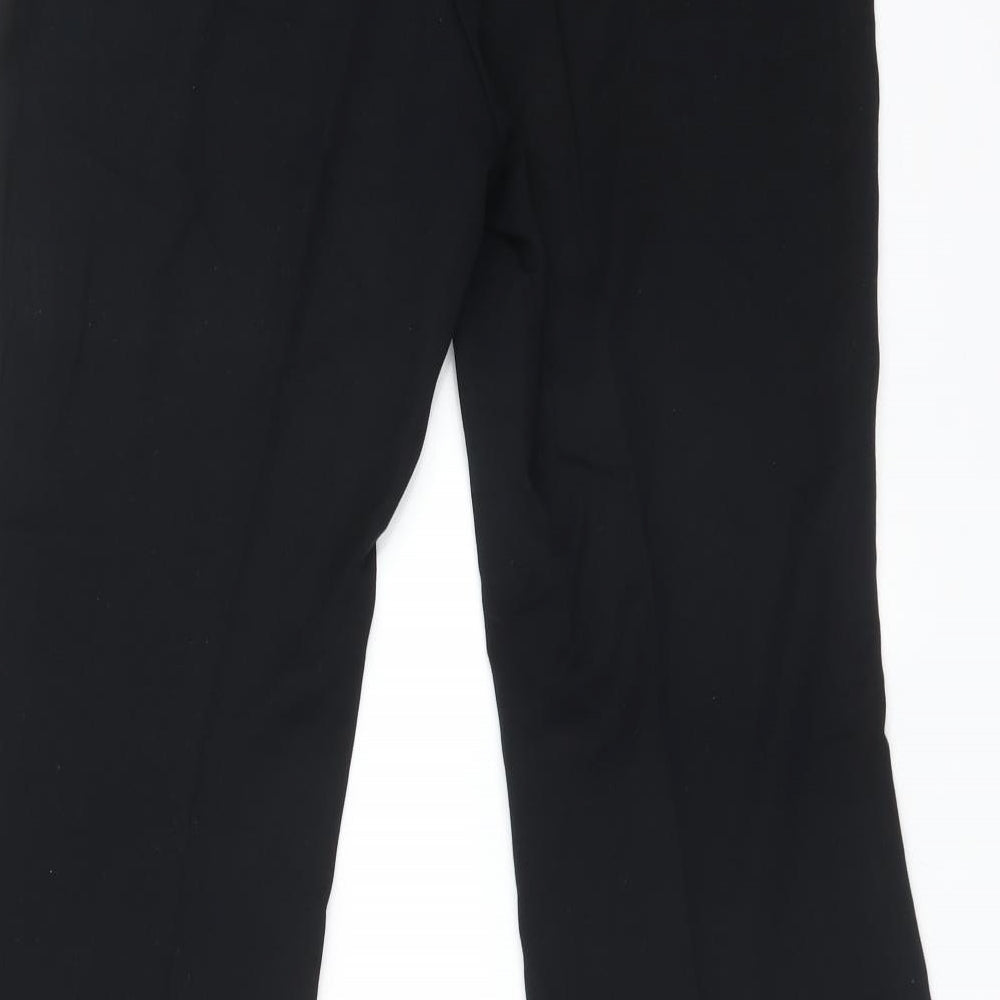 M&S Womens Black  Viscose Trousers  Size 10 L28 in Regular