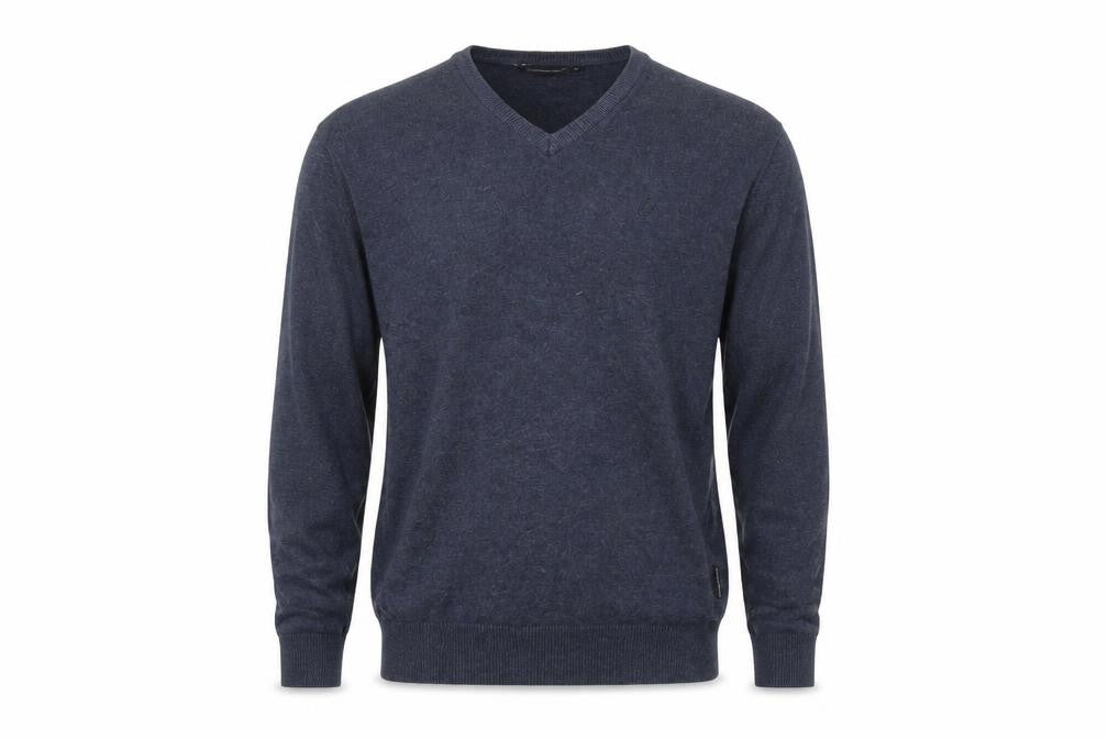 French Connection Mens Blue V-Neck  Cotton Pullover Jumper Size M